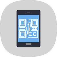 Qr Code Flat Curve Icon vector