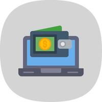 Ewallet Flat Curve Icon vector