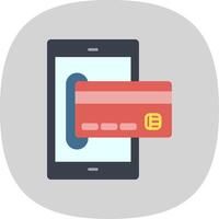 Online Payment Flat Curve Icon vector