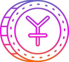 Yuan Line Gradient Icon vector