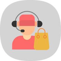 Customer Service Agent Flat Curve Icon vector