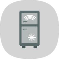 Smart Refrigerator Flat Curve Icon vector