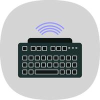 inalámbrico teclado plano curva icono vector