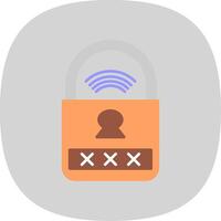 Smart Lock Flat Curve Icon vector