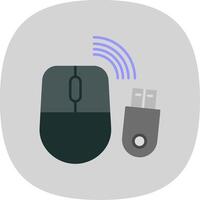 Wireless Mouse Flat Curve Icon vector