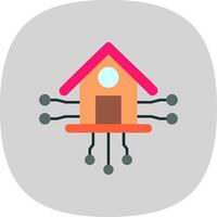 inteligente hogar plano curva icono vector