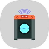 Smart Washing Machine Flat Curve Icon vector