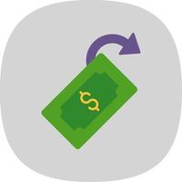 devolución de dinero plano curva icono vector