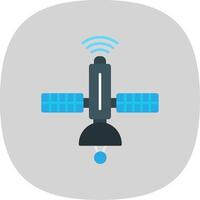 Satellite Flat Curve Icon vector