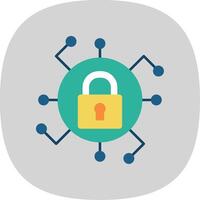 Secure Flat Curve Icon vector