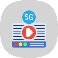 Live Streaming Flat Curve Icon vector