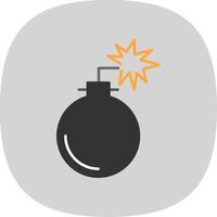 Bomb Flat Curve Icon vector