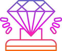 icono de degradado de línea de diamante vector