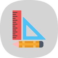 Set Square Flat Curve Icon vector