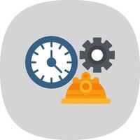 Working Hours Flat Curve Icon vector