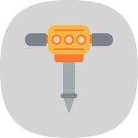 Jackhammer Flat Curve Icon vector