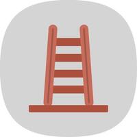 Step Ladder Flat Curve Icon vector