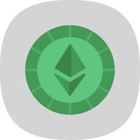 Ethereum Coins Flat Curve Icon vector