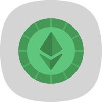 ethereum monedas plano curva icono vector