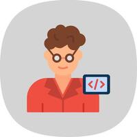 Programmer Flat Curve Icon vector