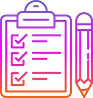 Exam Line Gradient Icon vector