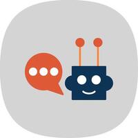 Chatbot Flat Curve Icon vector