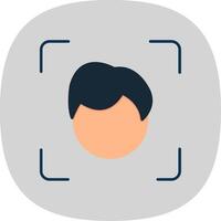 Face Scan Flat Curve Icon vector