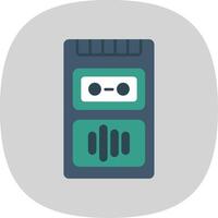 Recorder Flat Curve Icon vector