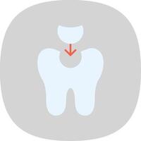 Tooth Filling Flat Curve Icon vector