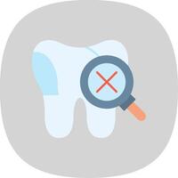 Unhealthy Tooth Flat Curve Icon vector