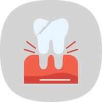 tooth Extraction Flat Curve Icon vector