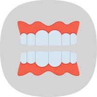 Denture Flat Curve Icon vector