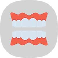 dentadura plano curva icono vector