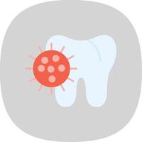 Bacteria Flat Curve Icon vector