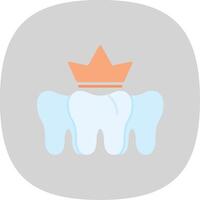 dental corona plano curva icono vector