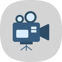Video Camera Flat Curve Icon vector