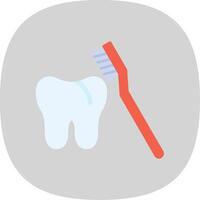 Toothbrush Flat Curve Icon vector