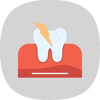 Toothache Flat Curve Icon vector