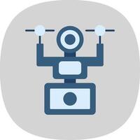 Camera Drone Flat Curve Icon vector