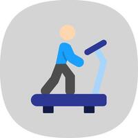 Treadmill Flat Curve Icon vector