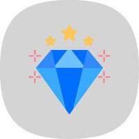 diamante plano curva icono vector