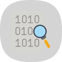 Code Search Flat Curve Icon vector