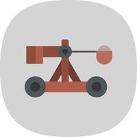 catapulta plano curva icono vector