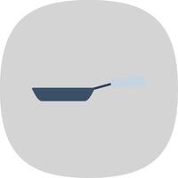 Frying Pan Flat Curve Icon vector