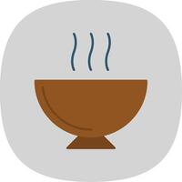 Soup Flat Curve Icon vector