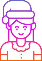 Girl Line Gradient Icon vector