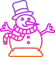 Snowman Line Gradient Icon vector