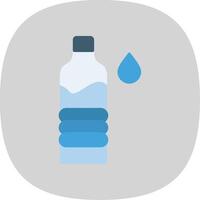 agua botella plano curva icono vector