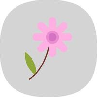 Chamomile Flat Curve Icon vector