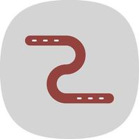 Earthworm Flat Curve Icon vector